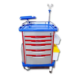 Modern Hospital ABS Plastic Emergency Medicine Medical Cart Crash Anaesthesia Trolley For Clinic Use Treatment