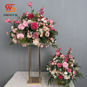 Boules de fleurs artificielles de luxe de haute qualité, nouvelle conception, vente en gros, décoration de mariage, grand ballon de fleurs <span class=keywords><strong>rose</strong></span> au toucher réel - Product Image 1