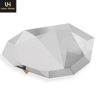 Table Boca au design unique Mobilier de maison de luxe Table centrale contemporaine en diamant argenté Table basse avec modules en acier inoxydable