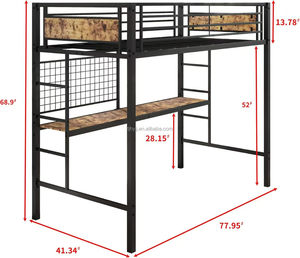 <span class=keywords><strong>Lit</strong></span> mezzanine moderne et compact avec bureau intégré et armoire de rangement complète <span class=keywords><strong>pour</strong></span> appartements <span class=keywords><strong>studio</strong></span>, dortoirs <span class=keywords><strong>étudiant</strong></span>s, entrepôts et villas - Product Image 5