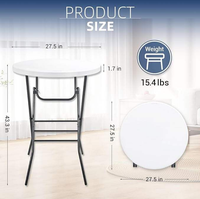 Table de barre ronde en plastique portative de vente chaude pour des événements extérieurs