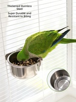 Gamelle suspendue en acier inoxydable pour oiseaux et perroquets, pour nourriture et eau