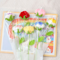Ramo de Rosas Tejidas a Mano, Flores Artificiales, Regalo para Novia, Día de San Valentín, Navidad, Acción de Gracias, Año Nuevo