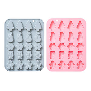 2024 nouveau noël de qualité alimentaire silicone four sûr gâteau décoration arbre de noël biscuit <span class=keywords><strong>fondant</strong></span> bonbons 3D bonhomme de neige chocolat moule - Product Image 5