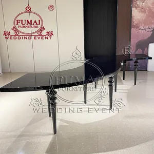 Fumai Furniture Black Color Stainless Steel Serpentine S Shaped Wedding Table