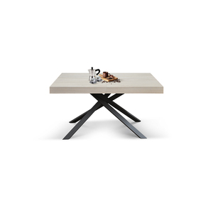 Carole Extendable <b>Dining</b> <b>Table</b> 160x90 Pearl Elm Melamine Top Metal Base Internal Use - Product Image 2