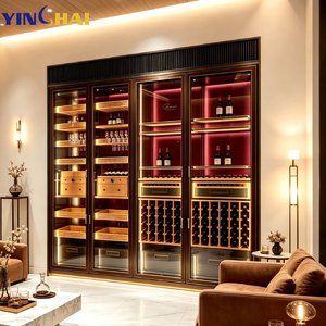 Cantinetta Vino Moderna Personalizzata in Legno Massello e Acciaio Inossidabile con Temperatura Costante e Display LED per Soggiorno di Villa - Product Image 2