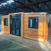 Maison conteneur extensible à double aile, maison préfabriquée modulaire, cabine pliable transportable pour usage résidentiel
