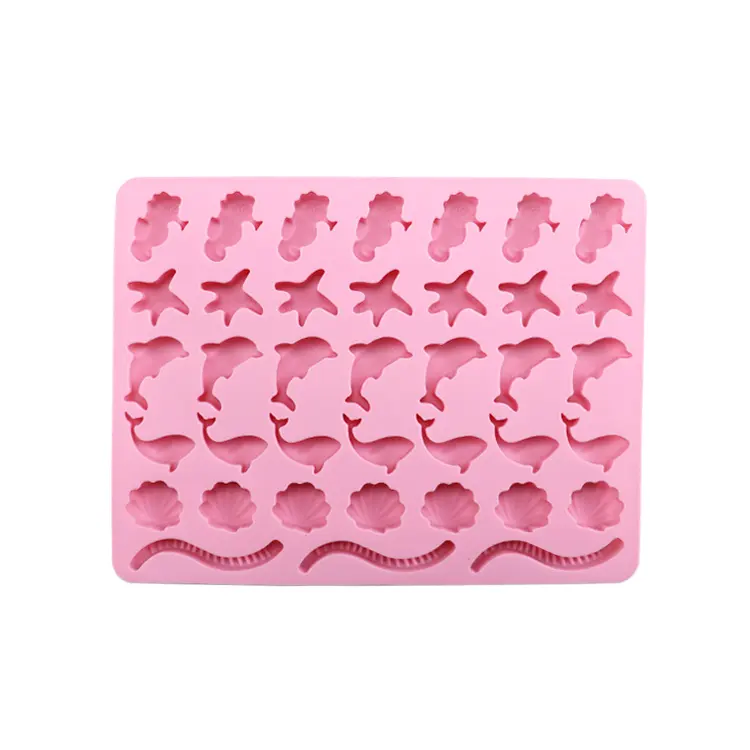 Factory OEM Mini Sea Creatures Summer Marine Fondant Silicone Mold for Sugarcraft Cake Decoration Jewelry Polymer Clay Crafting