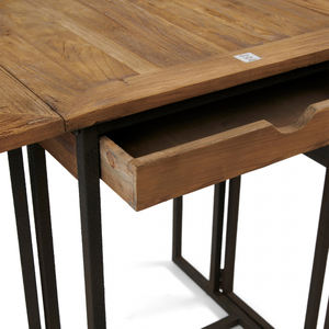 AY-2541-3 Shelter Island - Juego de Mesa <span class=keywords><strong>Consola</strong></span> de Madera de Roble Macizo, Diseño Vintage Francés, Multifuncional, para Sala de Estar, Dormitorio, Hotel - Product Image 3