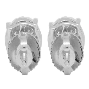 Elegant <b>Silver</b> Tone Round Cut Cluster Earrings with Lab Grown Diamonds Luxury 10K Gold Style Jewelry for Women Daily Wear - Product Image 3
