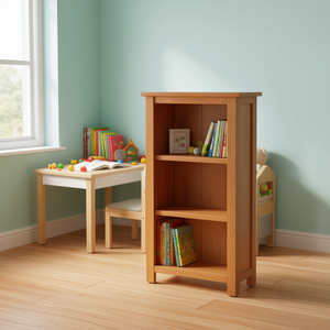 Librería de madera maciza de roble, 17,7x8,9x32,3 pulgadas, almacenamiento para bebés y niños, diseño tradicional, forma rectangular - Product Image 2