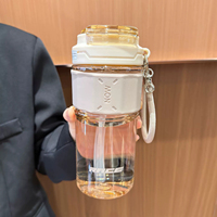 Gobelet à café simple pour homme, double paroi, portable, en plastique, avec paille, pour extérieur, incassable, pour voyage, vente en gros