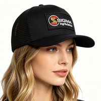 Casquettes de camionneur en maille à 6 panneaux de haute qualité, logo brodé personnalisé, casquettes de camionneur respirantes en coton à l'avant