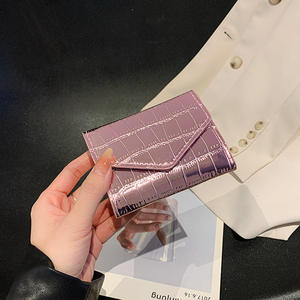 Fashionable Landscape Pattern Men's Mini Waterproof PU Open Embroidery Multi-Card Slots Short <b>Clutch</b> Laser Card Holder - Product Image 2