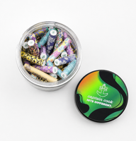 Embouts de filtre en papier imprimés colorés dans un pot transparent, tubes filtrants à motifs pour accessoires de fumage, vente en gros, logo personnalisé