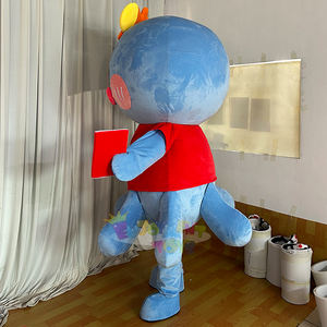 <span class=keywords><strong>Disfraz</strong></span> de Mascota de <span class=keywords><strong>Pulpo</strong></span> Personalizado para Adultos Unisex, Traje de Felpa Azul con Diseño de Chaleco Rojo de Dibujos Animados para Eventos Escolares - Product Image 3