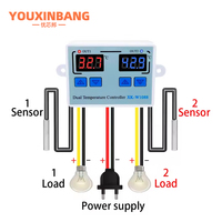 XK-W1088 Termostato Digital de Calentamiento Eléctrico con Sensor de Temperatura Dual LED 220V para Acuario e Incubadora