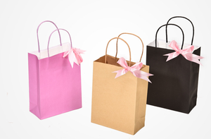 Sac en papier kraft personnalisé avec cordon de couleur, imprimé avec un logo, sac pour vêtements, sac en papier kraft portable, sac cadeau - Product Image 6