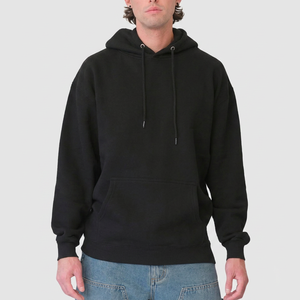 Sudadera con Capucha para Hombre, Color Sólido, 100% Algodón, Felpa, Corte Regular, Casual, con Bolsillo, Estilo Tejido Otoñal - Product Image 1