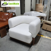 Fauteuil de salon moderne en chêne massif durable pour hôtel, salle à manger et villa – Mobilier commercial mobile