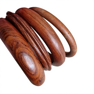 Bracelet jonc vintage en bois, unique et élégant, avec incrustation plaquée or, bijoux pour femmes, cadeaux pour mariages et fêtes - Product Image 2