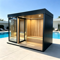 Kabin Sauna Kayu Hemlock Tradisional dengan Kompor Sauna dan Steam Shower Combo yang Laris Manis