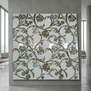 Carreaux muraux décoratifs intérieurs de designer, polis, doré argenté, troisième cuisson, 300x600mm (12x24 pouces) - Product Image 2