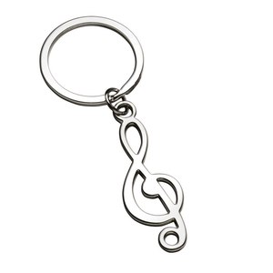 Porte-clés personnalisable Clé de Sol, élégant porte-clés en métal, alliage et zinc, imprimé UV, cadeau avec logo personnalisé - Product Image 1