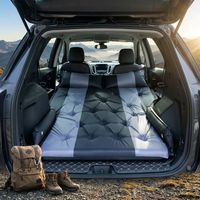 Matelas de voiture gonflable automatique 5,0 cm d'épaisseur, matelas de camping en polyester pongé pour coffre de SUV, voyage en autonomie