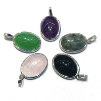 Pendentif et bague en pierre naturelle améthyste, quartz rose, labradorite, jaspe rouge, cuivre pour femmes et hommes, bijoux de mode, cadeau