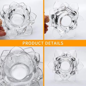 Clear Lotus Design Petit <span class=keywords><strong>Bougeoir</strong></span> Maison Table De Mariage Votive Titulaire pour Noël et la Saint-Valentin - Product Image 3