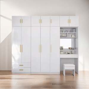 Customized Wardrobe Furniture Bedroom Set Hotel Home Solid Wood Large Wardrobe With Dressing <b>Table</b> - Product Image 1