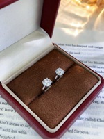Boucles d'oreilles en diamant de laboratoire 1 carat, classiques à 4 griffes, couleur D, taille brillant, certifiées IGI, bijoux fins pour mariage, cadeau