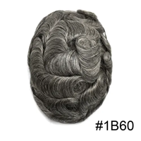 Dentelle française PU hommes toupet 100% Remy système de remplacement de cheveux humains respirant PU périmètre australien mâle prothèse de cheveux