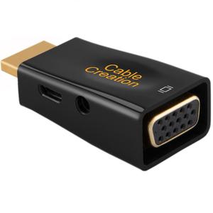 อะแดปเตอร์ HDMI เป็น VGA ยี่ห้อ CableCreation ชุด 3 ชิ้น ปลอกหุ้ม PVC ชุบทอง สำหรับโปรเจคเตอร์และจอภาพ - Product Image 1
