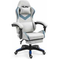 Nouvelle chaise de bureau pivotante fonctionnelle 2026, supportant 300 kg, fauteuil d'ordinateur en tissu respirant gris, chaise de jeu avec repose-pieds