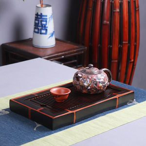 Rectangular Bamboo <b>Tea</b> <b>Tray</b> Vintage Style Dry Brewing Stand Chinese Design Durable Craft For <b>Tea</b> Sets - Product Image 4