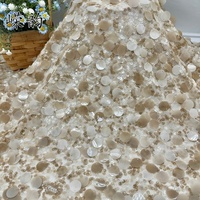 Nouveau tissu en maille à paillettes bicolore dégradé 5+18mm, paillettes perlées de tailles variées pour robe de mariée, robe de soirée et décoration de bijoux
