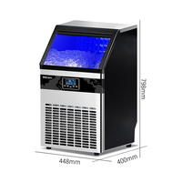 Eau du robinet/eau en bouteille équipement de fabrication de glace Bar lait thé boutique machine à glaçons 490w différents modèles bloc de glace faisant la Machine