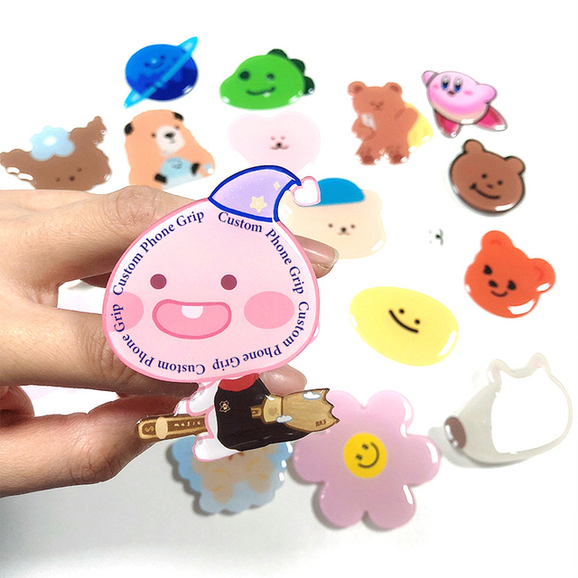 2024 Custom Sublimation Anime Phone Grip Acrylic Poppings Phone Socket Acrylic Phone Grip Custom logo