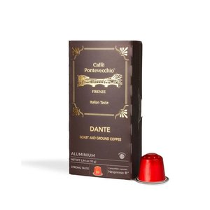 Cápsulas de Café de Aluminio Caffe Pontevecchio Dante Compatibles con Nespresso, 10 Intensidades, Sabor Fuerte - Product Image 1