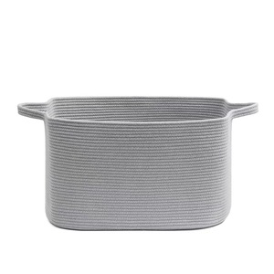 Vente chaude Rectangle grande capacité coton corde tissé blanchisserie Snack jouets articles divers coton corde panier - Product Image 3