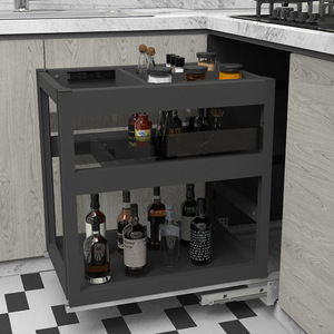 Cucking Aluminum Alloy Storage Rack Seasoning <strong>Basket</strong> and Drawer Kitchen Cabinet <strong>with</strong> Door-Opening Feature <strong>Sideboard</strong> - Product Image 4