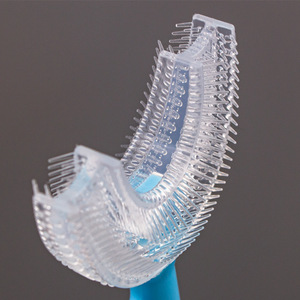 แปรงสีฟันรูปตัวยูพร้อมด้ามจับขนแปรงซิลิโคนสำหรับเด็กใช้ในบ้าน - Product Image 4