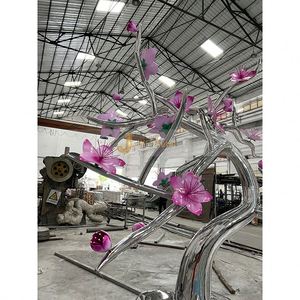 ANW064 Impresionante Escultura Artística de Acero Inoxidable Estilo Art Deco, Diseño a Medida para Espacios de Lujo, Edición de Aniversario - Product Image 1