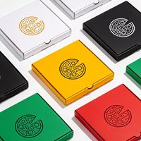 Vente flash - Nouvelle boîte à pizza personnalisée réutilisable, mini boîte à pizza en carton ondulé, boîte d'emballage pour livraison de pizza avec votre propre logo
