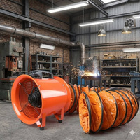 Ventilateur axial électrique portable haute efficacité 220 Volts à roulement à billes - pour ventilation intérieure, évacuation industrielle et environnements confinés