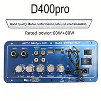 Amplificateur stéréo portable rechargeable D400 60W+60W de classe D avec mixeur audio numérique