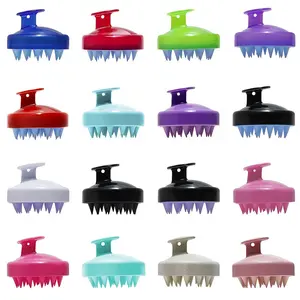 En gros Logo Personnalisé Paille De Blé Cheveux Shampooing Brosse Doux Silicone Soins Du Cuir Chevelu Masseur Brosse À Cheveux